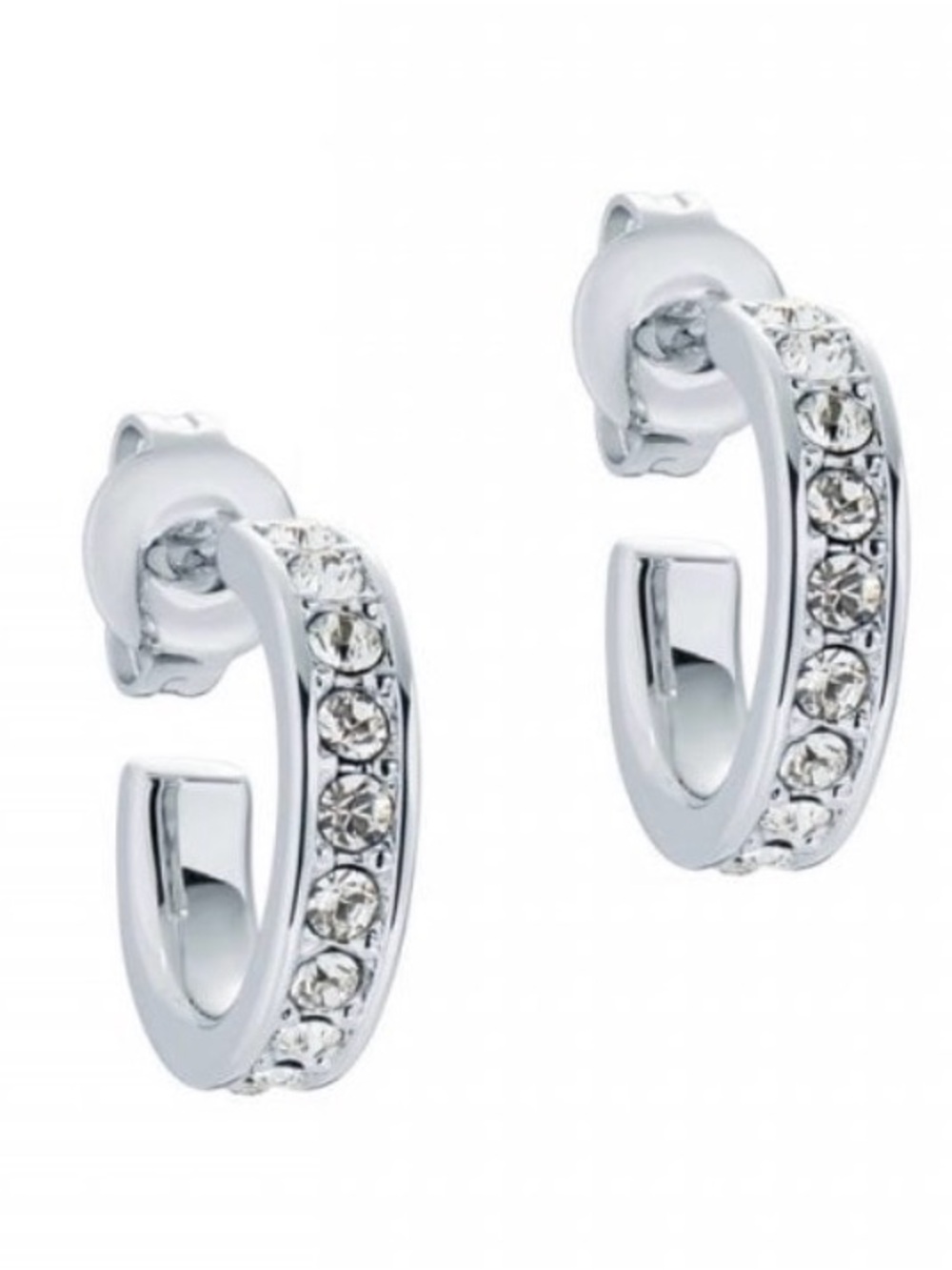 NWT Ted Baker Crystal Hoop Earrings Clear + pouch